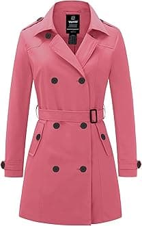 Women's Waterproof Trench Coat Classic Lapel Outerwear Coat with Belt