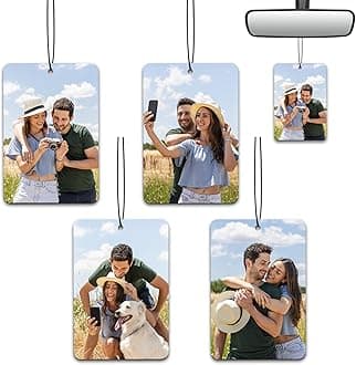 Custom Air Freshener for Car - Double Sided Photo Personalized Car Scents Air Freshener, Smell Air Fresheners With Picture for Wardrobe, Bathroom,Hanging Ornaments (4 Count (Pack of 1))