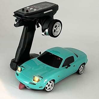 RC Drift Car 1/18 Scale LDRC Drift Car with Gyro Hobby RC Car for Adult RWD Drifting 2.4 GHz Gyroscope Proportional Throttle Steering Metal Drive Shafts Blinking Headlights LD1804