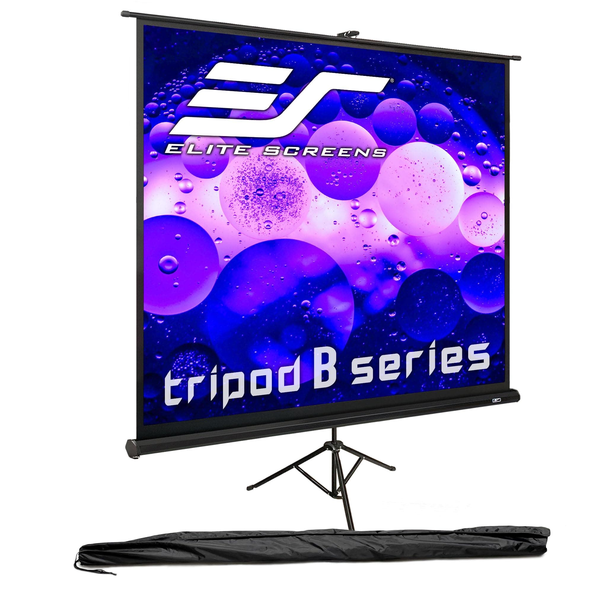 Tripod B, 50-INCH 1:1, Lightweight Pull Up Foldable Stand, Manual, Movie Home Theater Projector Screen, 4K / 8K Ultra HDR 3D Ready, US Based Company 2-Year Warranty, T50SB - Black