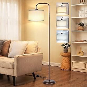 PARTPHONER LED Floor Lamp for Living Room, 3 Color Temperature, with Foot Switch, 9W Bulb Included, Oil Rubbed Bronze
