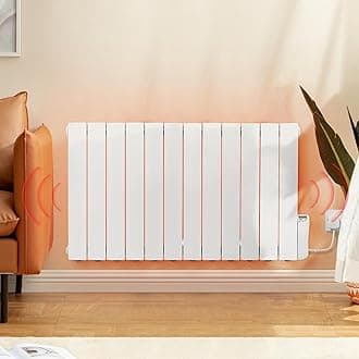 2000W Electric Oil Filled Radiators Wall Mounted Electric Heater 12 Fins Energy Efficient Electric Radiators with 7 Days/24H Timer and Thermostat,LED Display & Safe Lock for Home Use