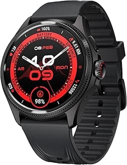 Ticwatch Pro 5 Enduro Black Smartwatch para Hombres 1.43 "Android Wear OS Reloj Inteligente 90 Horas de batería 110+ Modos de Entrenamiento 7/24 Ritmo cardíaco No es Compatible con iPhone/iOS