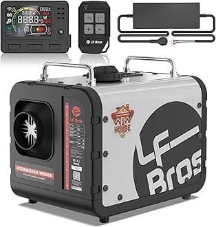LF Bros 110V/12/24V 5KW Diesel Heater, All-in-One 5L Air Diesel Parking Space Heater with Stylish Design, Come with Remote Control and LCD Screen, Suitable for Home Shop Garage Camper