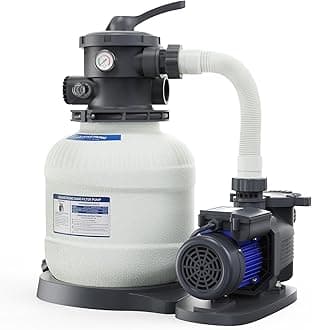 AQUASTRONG Sand Filter Pump for Above Ground Pool, 1/2 HP Pool Pump Max 2500 GPH for Pools up to 9000GAL, 12in Pool Sand Filter with 6-Way Valve, Improved Circulation for Crystal-Clear Pool
