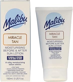 Miracle Tan Lotion Before and After Sun Moisturising Lotion with Aloe Vera, Vitamin E and Citrus Flavonoids, Hydrating Tan Enhancing Skin Care, 150ml