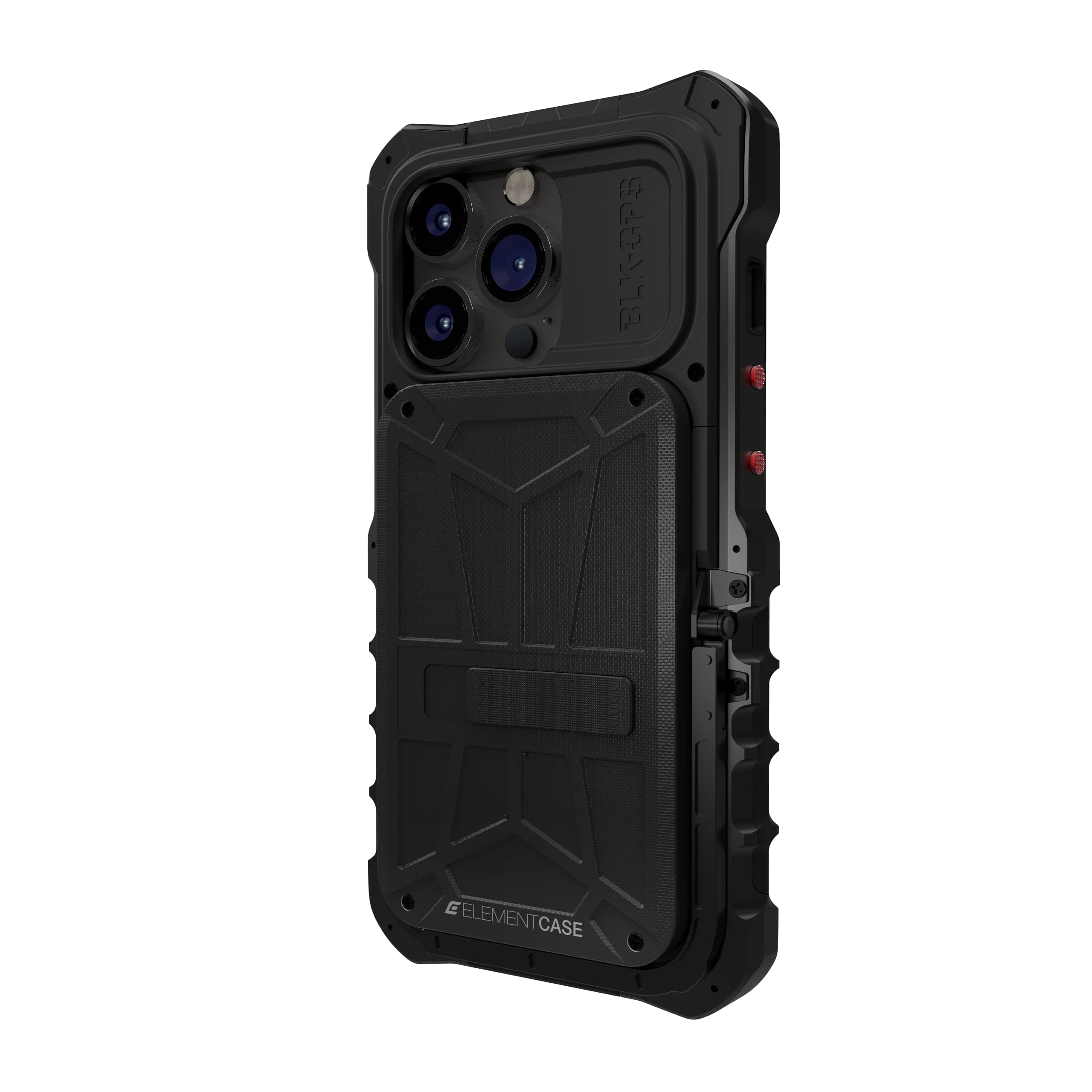 Element Case Black Ops for iPhone 14 Plus/14 Pro Max (6.7") - Aggressively Rugged, Tactical, and Shockproof, MagSafe Compatible case with Wallet/Card Holder and Mechanical Built-in Kickstand - Black