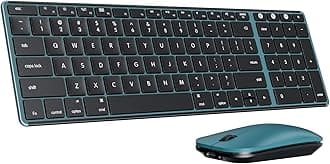 seenda Bluetooth Keyboard and Mouse Combo for Mac, SKM64-2 Rechargeable Slim Wireless Keyboard Mouse Compact, 3 Multi-Device Connection, Compatible for Mac, MacBook Pro/Air, iPad, Black Blue