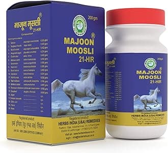 HERBS INDIA (U&A) REMEDIES Majoon Moosli 21 HIR - Ayurvedic Energy Booster for Active Lifestyle | Fortified with Safed Musli, Ashwagandha & Shatavari | 200g
