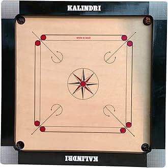 Kalindri Wooden Carrom Board with Coins and Striker