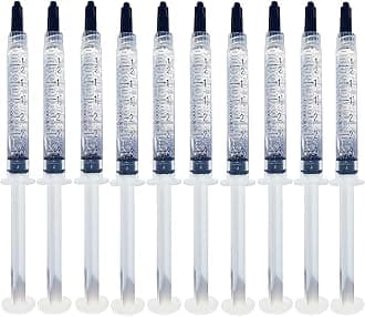 Bright White Smile 35% 10 Pack Teeth Whitening Gel Refills Bleaching Gel, No Sensitive Teeth Whitener, Great for Sensitive Tooth Whitening, Works with Teeth Whitening LED Light and Trays (10 X 3ML)