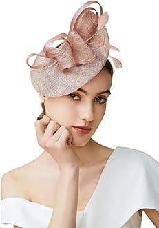 Women's Pillbox Fascinator Hat Kentucky Derby Hat Feather Fascinator Headband Tea Party Fascinator Hat for Cocktail