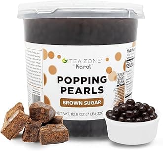 Tea Zone [7 Pounds] Brown Sugar Popping Pearls for Boba Tea Beverages, Sweets, Ice Cream Topping | B2066