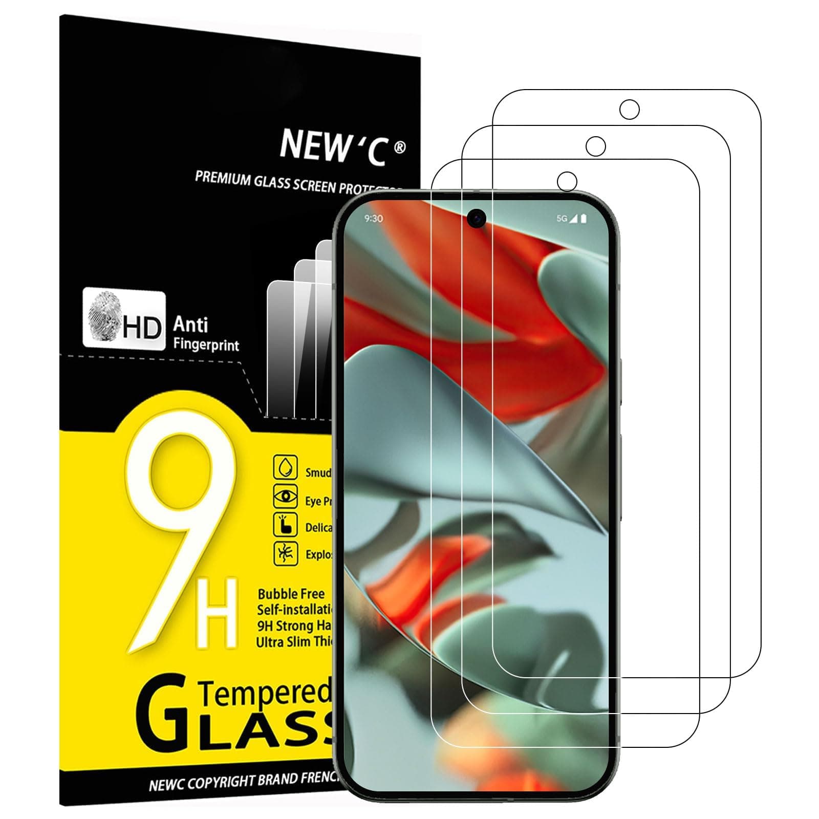 3 Pack Designed for Google Pixel 10 Pro XL, Pixel 9 Pro XL Screen Protector,Tempered Glass,Case Friendly Scratch-proof, Bubble Free, Ultra Resistant