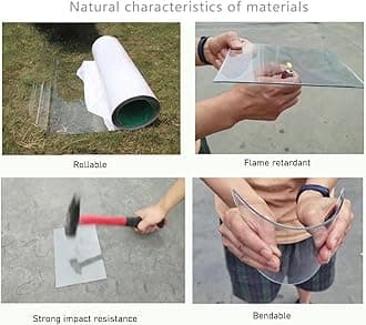 Clear Polycarbonate Sheets Plastic Roof Panel,Impact Resistant PC Board,Daylighting Panels,Pergola Carport Greenhouse Canopy Replacement Cover,Screws (0.8m x 3m(2.62ft x 9.84ft))