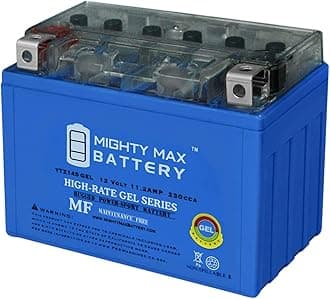 Mighty Max Battery YTZ14S GEL -12 Volt 11.2 AH, GEL Type, 230 CCA, Rechargeable Maintenance Free SLA AGM Motorcycle Battery