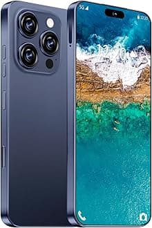 Huness I16 ProMAX 12+512GB Smartphone Unlocked Cell Phone, 6.99" HD Screen Unlocked Phones, Battery 7000mAh Android 13, Face ID/Fingerprint Button unlock/Photos/5G/Dual SIM/GPS (Deep Blue, 12+256)