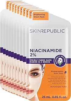 Skin Republic Niacinamide 2% Serum Infused Brightening Sheet Face Mask | Minimises Open Pores | Reduces Dark Spots and Excess Oil | Made in Korea (Pack of 1)