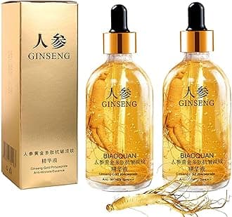2Pcs Ginseng Polypeptide Anti-Ageing Essence, Ginseng Gold Polypeptide Anti-Ageing Essence, Ginseng Serum, for Tightening Sagging Skin Reduce Fine Lines (100 ml)