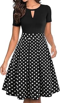 Women's Vintage Floral Flared A-Line Swing Casual Party Dresses with Pockets