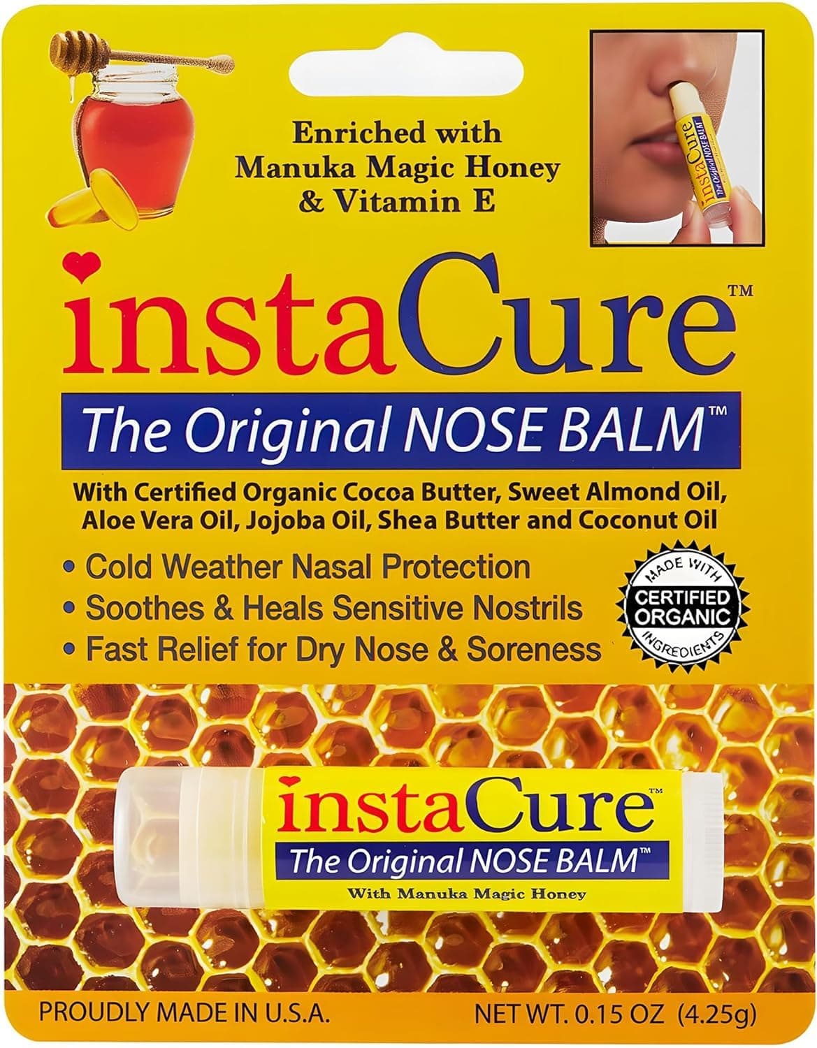 Original Nose Balm. Fast Relief for Cracked Dry & Sore Noses with Raw Manuka Honey Vitamin E Shea Butter Aloe Vera Oil. Heals Dog’s Dry Cracked Nose (1 Pack)