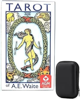 Tarot Cards Deck 78 Original, White Cards with Black Storage Box for Divination, Gaming, Personal Reflection