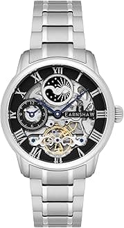 Men's ES-8006-11 Longitude Analog Display Automatic Self Wind Silver Watch