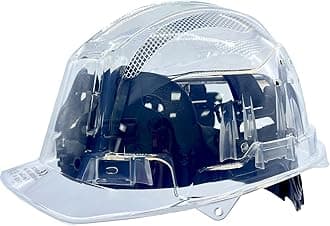 Construction Safety Hard Hats with Reflector Full Transparent Shell Safety Helmet 6-Point Suspension Industrial Hardhats ANSI Certificate