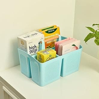 ALINK Portable Shower Caddy Basket, Plastic Cleaning Caddy Organizer Storage Tote with Handle for Bathroom, College, Garden, Cabinet, Dorm Essentials - Black