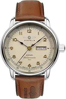 Leather Mediterranee Day Date Analog Dial Color Beige Men's Watch - 96645