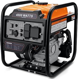 Power Equipment 4000 Watts Inverter Generator Gas Powered, Portable Open Frame Generator, Low Noise with ECO Mode and Inverter Technology, RV Ready, Emergency Home Backup