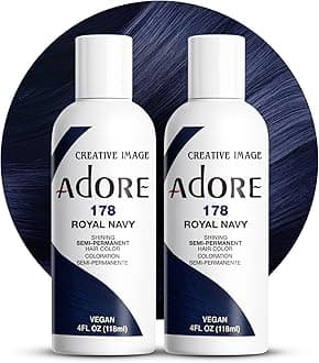 Semi Permanent Hair Color (178 Royal Navy) (2 Pack) | Vegan & Cruelty-Free Blue Hair Dye | No Ammonia, No Peroxide, No Alcohol | 4 Fl Oz