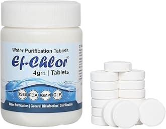 4g Water Purification Tablets | Purifies 1000L Per Tablet | 20 Tablets Jar for 20000L | General Disinfection & Sterilization | Overhead & Underground Tank Water Treatment