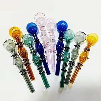 10 Pcs Glass Oil Burner Colored Glass Pipe Thick Glass Oil Pipe