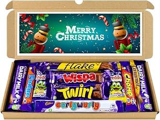 Christmas Chocolate Hamper | Letter box Chocolate Gift Selection Box | 10 Fullsize Dairy Milk Chocolate bars | Ideal Secret Santa Gifts For Women & Men (Merry Christmas)
