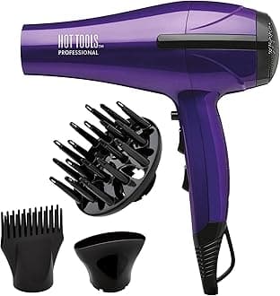 Hot Tools Turbo Ceramic Ionic Salon Dryer, 1875 Watts,Violet