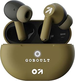 Boult Audio K40 True Wireless in Ear Earbuds with 48H Playtime, Clear Calling 4 Mics, 45ms Low Latency Gaming, Premium Grip, 13mm Bass Drivers, Type-C Fast Charging, BTv 5.3 Ear Buds TWS (Khaki Green)