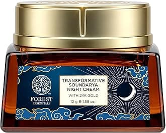 Forest Essentials Bestselling Soundarya Night Cream with 24K Gold | Anti-Ageing Overnight Repair| With Bakuchiol & Hyaluronic Acid | Restorative & Nourishing