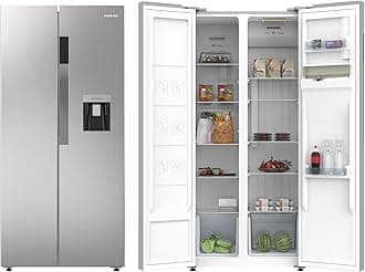 Nikai 750L Gross/410L Net, Side By Side Double Door Refrigerator With Energy Efficient Inverter Compressor, Temp Display Mirror, High Efficient Defrosting, Steel Finish Body - NRF750SBD5
