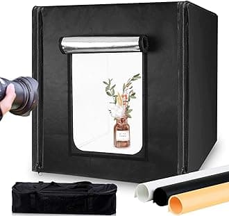 Konseen Photo Studio Light Box Photographic Lighting Tents 24x24x24inch Professional Dimmable Shooting Tents 192pcs LED Lights 5500K Lightbox Kit for White Box Photography Lighting with PVC Backdrops