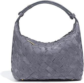 Luxurious Suede Hobo Bag - Women's Woven Leather Shoulder Bag with Spacious Interior