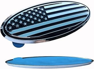 5 Inch Rear Tailgate Overlay Emblem Badge Cover Trim Exterior Accessories, ABS Material American Flag Cover Emblem Compatible with Ford Bronco Sport 2020 2021 2022 2023(5 inch,Silver)