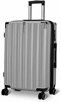 Maleta Nova Cabin Trolley Bag | 55 cms, 8 Spinner Wheels | Lightweight Luggage,Expandable|TSA Lock | Trolley Bags for Travel | Suitcase for Travel | Bags for Travelling (Grey, Cabin-Small)