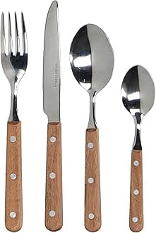 Creative Tops Drift Stainless Steel Cutlery Set with Wooden Handles (16 Pieces)