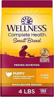 Complete Health Small Breed Puppy Dry Dog Food, Wholesome Grain Kibble, Natural, Turkey, Oatmeal, and Salmon Recipe, 4 lb Bag