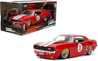 Jada Toys Fast & Furious 1:24 1969 Chevrolet Camaro Diecast Model Car, Detailed Look, Authentic Movie Replica, Collectible Toy - Ages 8+, Red