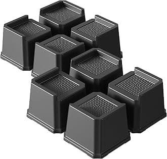 Napnapday Bed Risers 3 Inch Heavy Duty 8 Pack Bed Furniture Elevators 1,500 lbs Lifts Up Riser for Sofa and Table