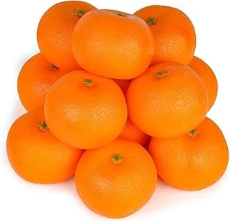 HAKSEN 12 PCS Fake Oranges, Artificial Fruits for Decoration Lifelike Fake Fruit Faux Oranges for Home Kitchen Cabinet Decor Photography Prop