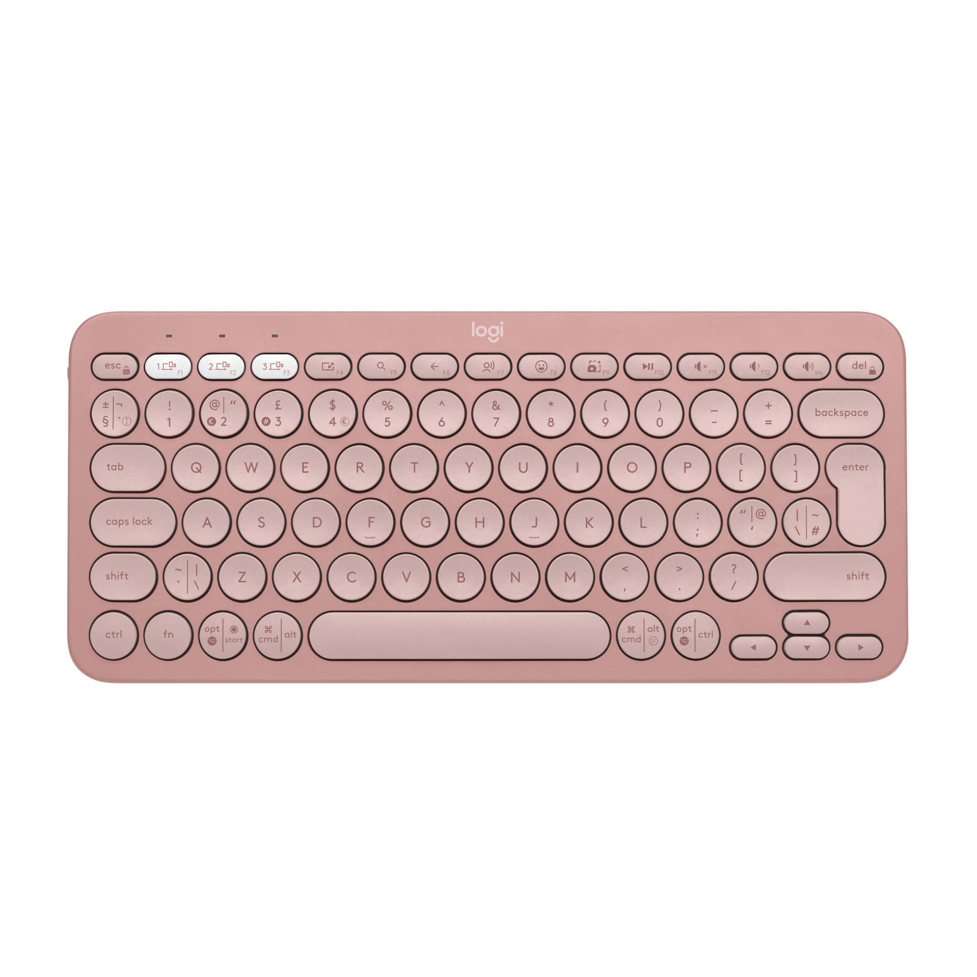Logitech Pebble Keys 2 K380s, Multi-Device Bluetooth Wireless Keyboard with Customisable Shortcuts,Slim and Portable, Easy-Switch for Windows/macOS/iPadOS/Android/Chrome OS, QWERTY UK Layout, Rose