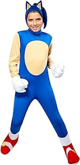 Costumes Sonic The Hedgehog Deluxe Costume For Kids (Small 4-6), Blue